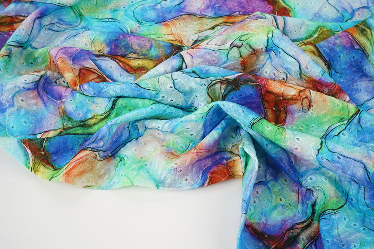 Embroidery Cotton Watercolor Blue Embroidery Cotton Watercolor Blue