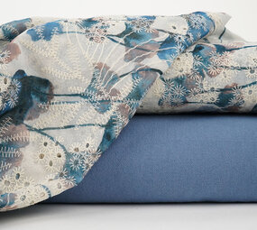 Broderie Papaver Blauw