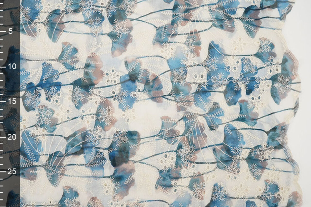 Embroidery Poppy Blue Embroidery Poppy Blue