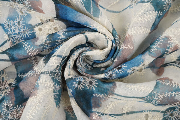 Broderie Papaver Blauw Broderie Papaver Blauw