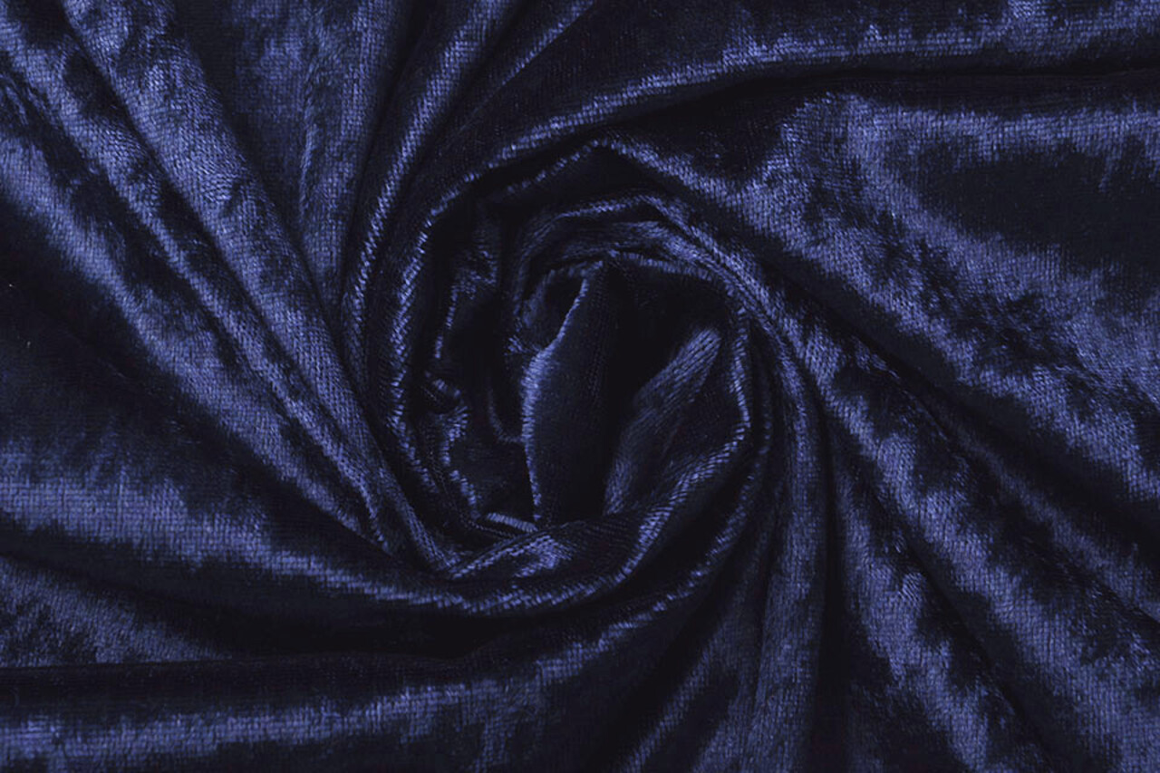Pannesamt Stoff Marineblau