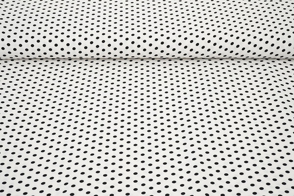 Fine Crêpe Dots White - Black