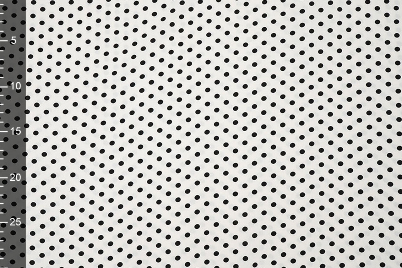 Fine Crêpe Dots White - Black