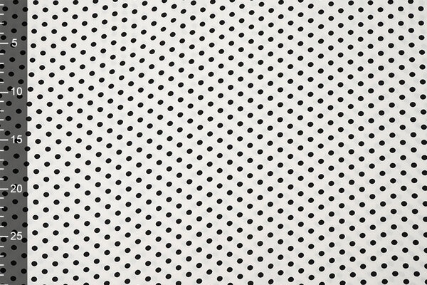 Fine Crêpe Dots White - Black