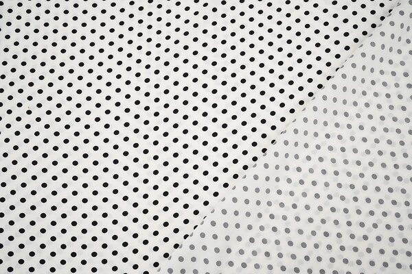 Fine Crêpe Dots White - Black