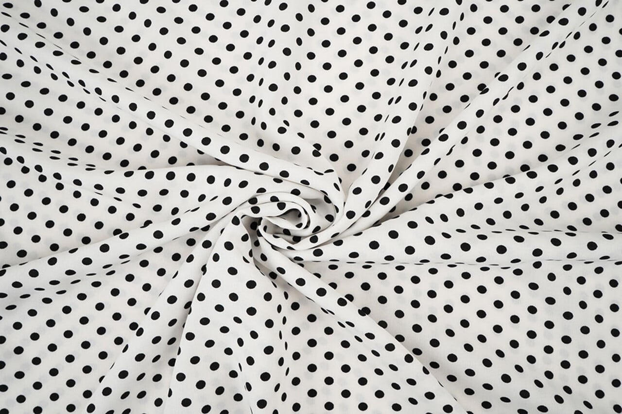 Fin Crêpe Pois Blanc - Noir