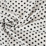 Feiner Crêpe Punkte Weiß - Schwarz