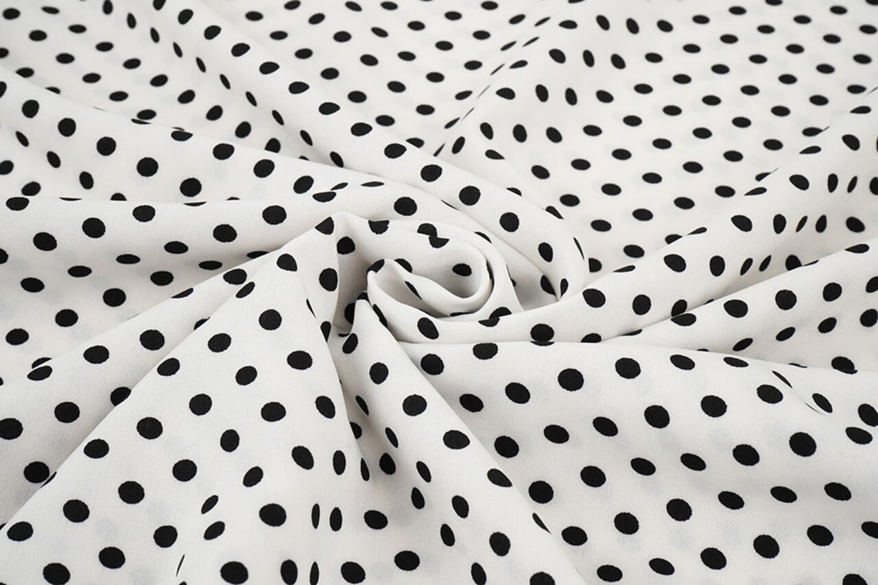 Fin Crêpe Pois Blanc - Noir