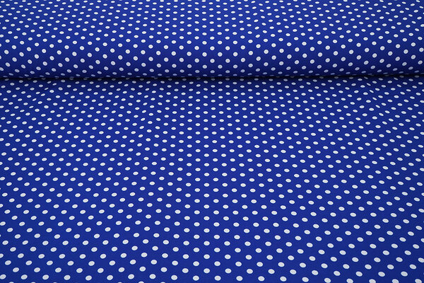 Fine Crêpe Dots Cobalt Blue - White