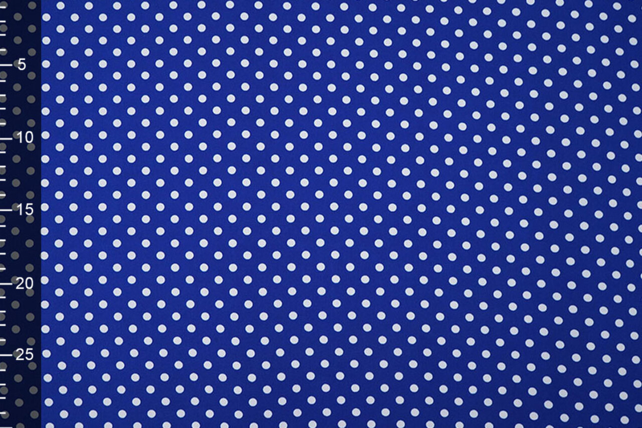 Fine Crêpe Dots Cobalt Blue - White
