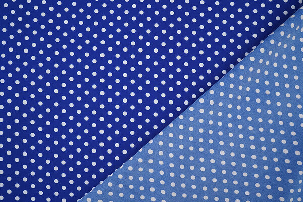 Fine Crêpe Dots Cobalt Blue - White