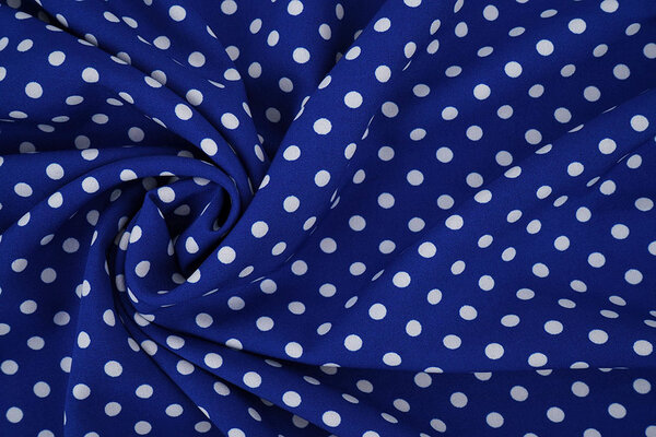 Fine Crêpe Dots Cobalt Blue - White