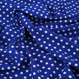 Feiner Crêpe Punkte Kobaltblau - Weiß