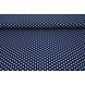 Fine Crêpe Pois Blu Navy - Bianco Fine Crêpe Pois Blu Navy - Bianco