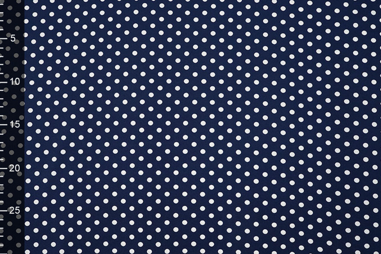 Fine Crêpe Dots Navy - White Fine Crêpe Dots Navy - White