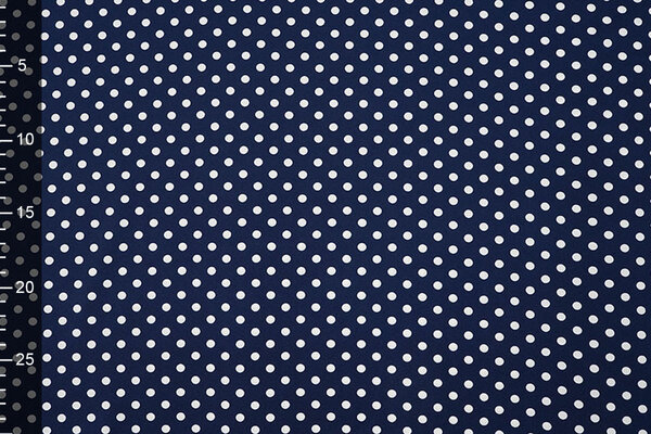 Fine Crêpe Dots Navy - White Fine Crêpe Dots Navy - White