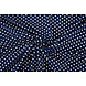 Fine Crêpe Pois Blu Navy - Bianco Fine Crêpe Pois Blu Navy - Bianco