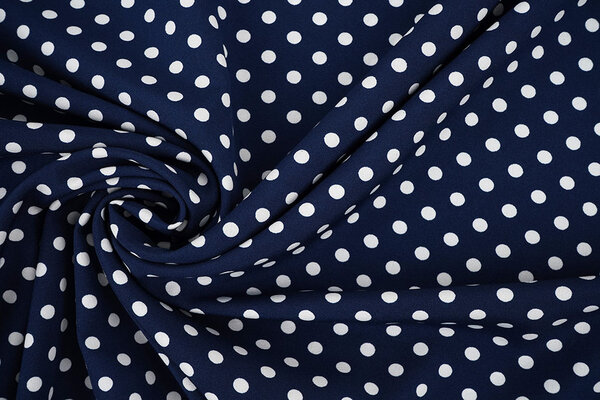 Fine Crêpe Dots Navy - White Fine Crêpe Dots Navy - White