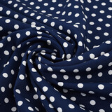 Feiner Crêpe Punkte Marine - Weiß