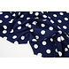 Fin Crêpe Grand Pois Marine - Blanc Fin Crêpe Grand Pois Marine - Blanc