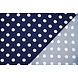 Fine Crêpe Grande Pois Blu Navy - Bianco