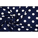 Fine Crêpe Big Dots Navy  - White