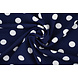 Fine Crêpe Grande Pois Blu Navy - Bianco