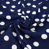 Fine Crêpe Big Dots Navy - White Fine Crêpe Big Dots Navy - White