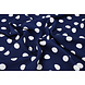 Fine Crêpe Grande Pois Blu Navy - Bianco