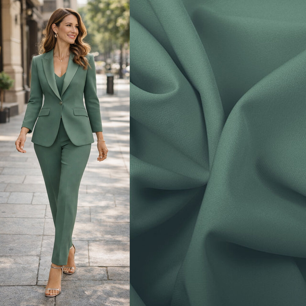 Crepe Stretch Donker Oud Groen