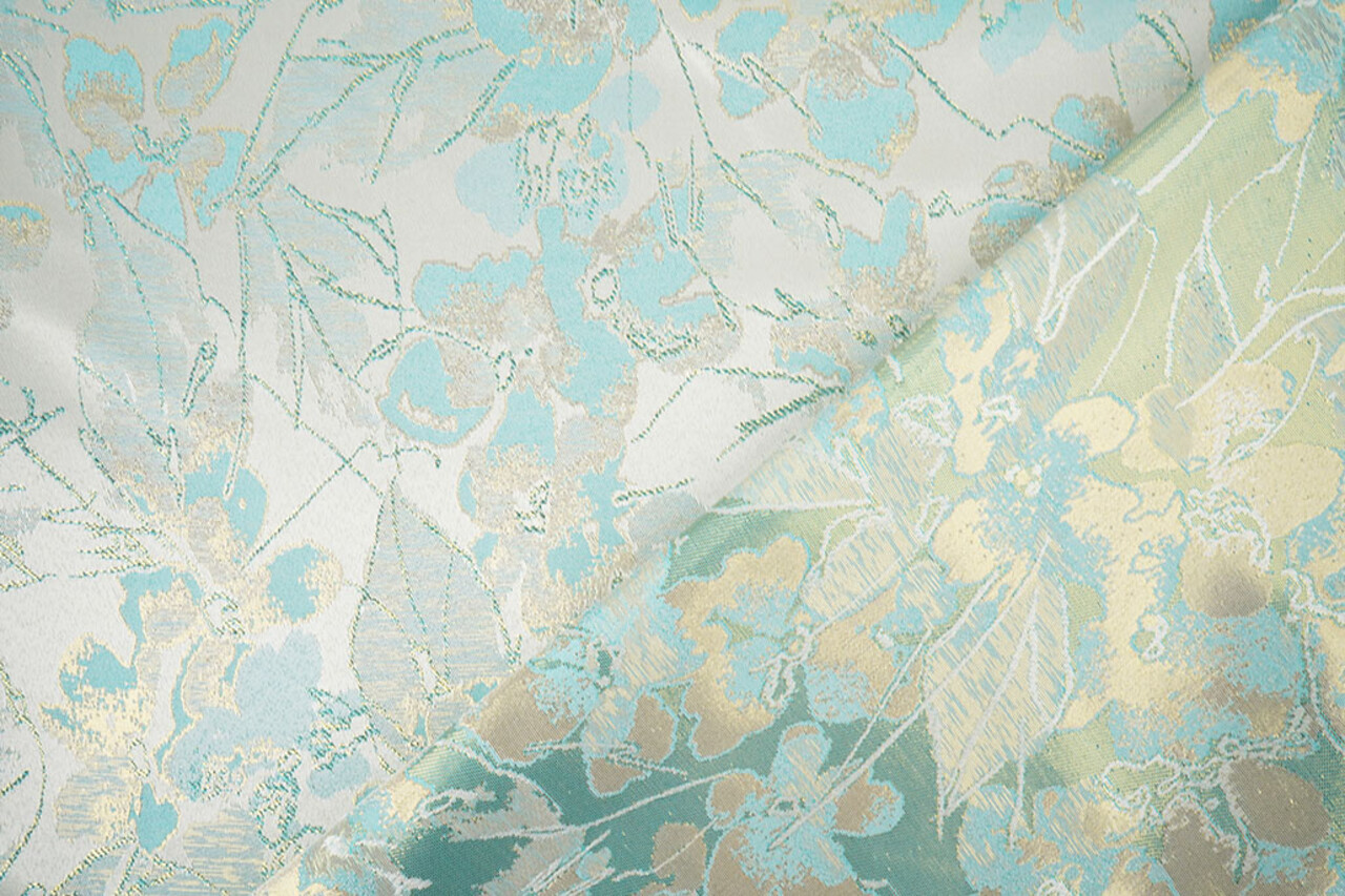 Broccato Kimari Menta Chiara Blu Broccato Kimari Menta Chiara Blu