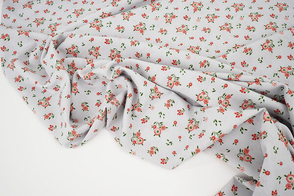Fine Crêpe Fiori Clarissa Grigio Fine Crêpe Fiori Clarissa Grigio