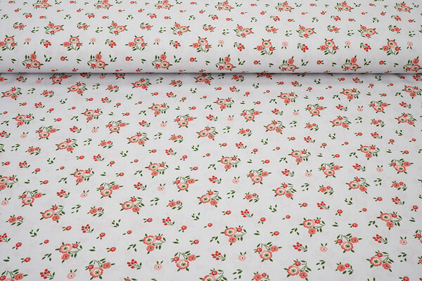 Fijne Crêpe Bloemen Clarissa Grijs