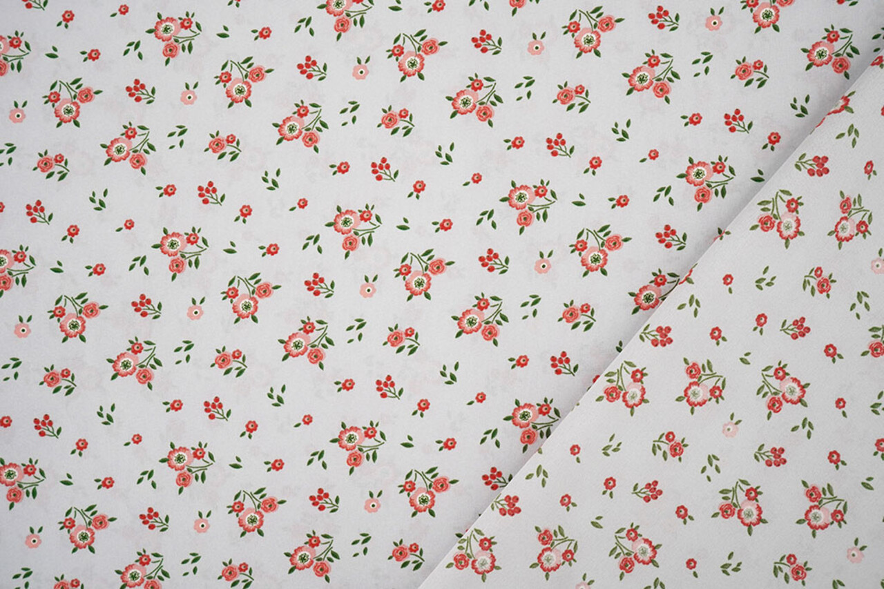 Fina Crepé Flores Clarissa Gris