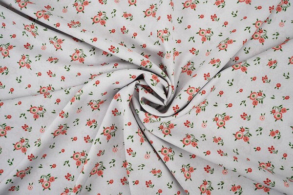 Fijne Crêpe Bloemen Clarissa Grijs