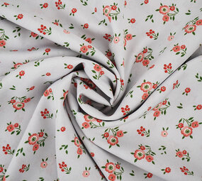 Fijne Crêpe Bloemen Clarissa Grijs