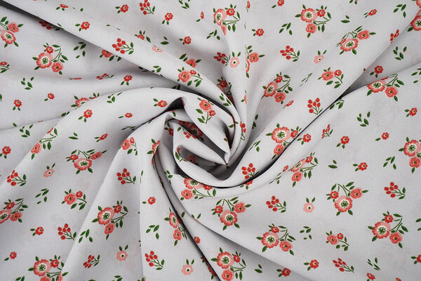 Fijne Crêpe Bloemen Clarissa Grijs