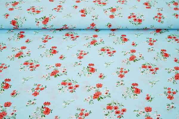 Fine Crêpe Fiori Cosimo Azzurro Chiaro Fine Crêpe Fiori Cosimo Azzurro Chiaro