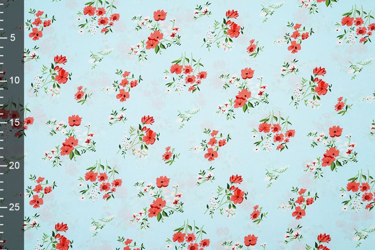 Fine Crêpe Fiori Cosimo Azzurro Chiaro Fine Crêpe Fiori Cosimo Azzurro Chiaro
