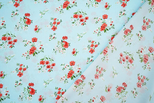 Fine Crêpe Fiori Cosimo Azzurro Chiaro Fine Crêpe Fiori Cosimo Azzurro Chiaro