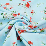 Fijne Crêpe Bloemen Cosimo Licht Blauw