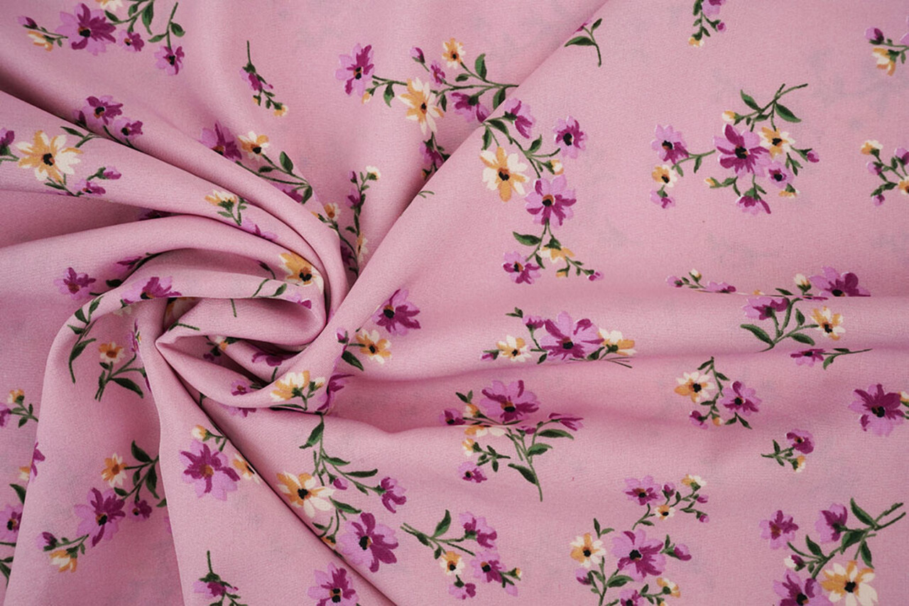 Fina Crepé Flores Colette Rosa Fina Crepé Flores Colette Rosa