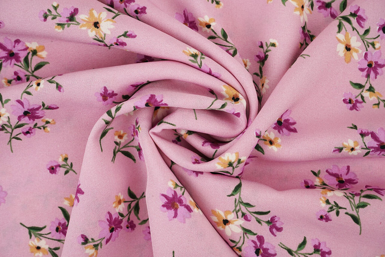 Fina Crepé Flores Colette Rosa Fina Crepé Flores Colette Rosa