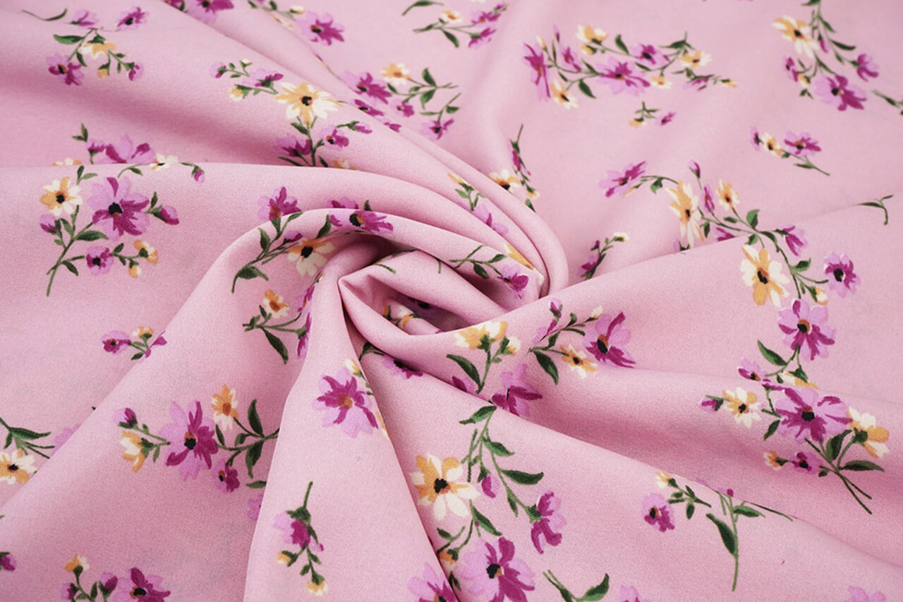 Fina Crepé Flores Colette Rosa Fina Crepé Flores Colette Rosa