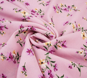 Fina Crepé Flores Colette Rosa Fina Crepé Flores Colette Rosa