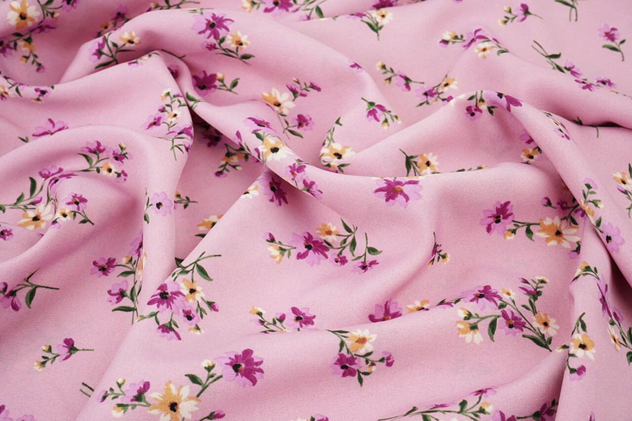 Fin Crêpe Fleurs Colette Rose Fin Crêpe Fleurs Colette Rose