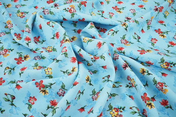 Fijne Crêpe Bloemen Cassidy Aqua