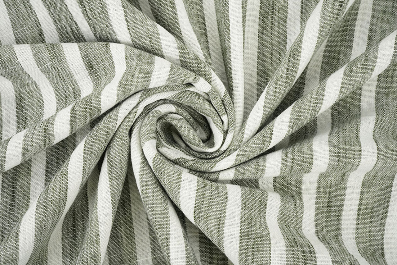 Leinenoptik Streife Armeegrün