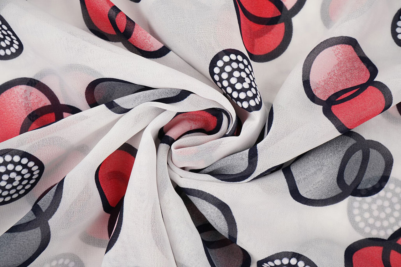 Chiffon Stampato Lavina Bianco Chiffon Stampato Lavina Bianco