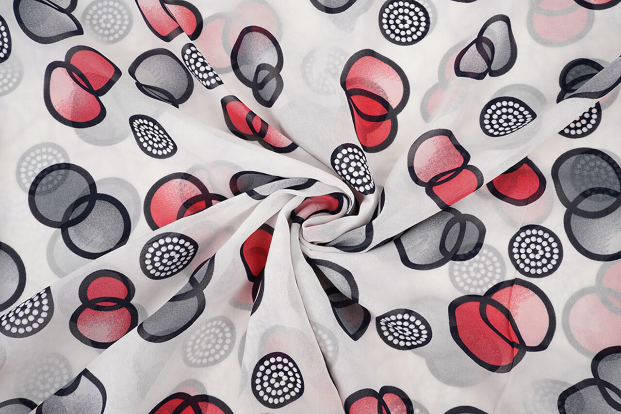 Chiffon Stampato Lavina Bianco Chiffon Stampato Lavina Bianco